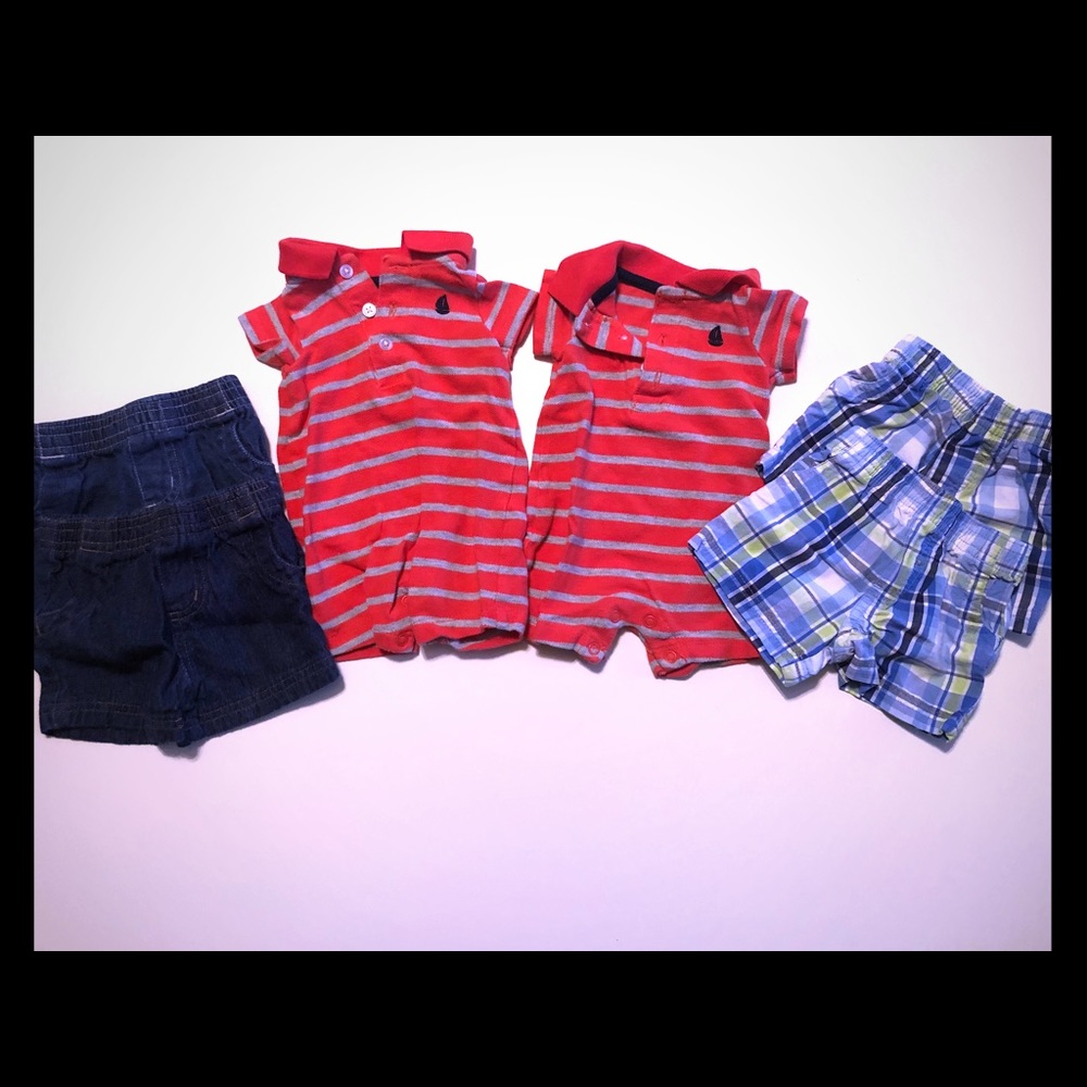 Newborn Warm weather Outfits twin boys BB